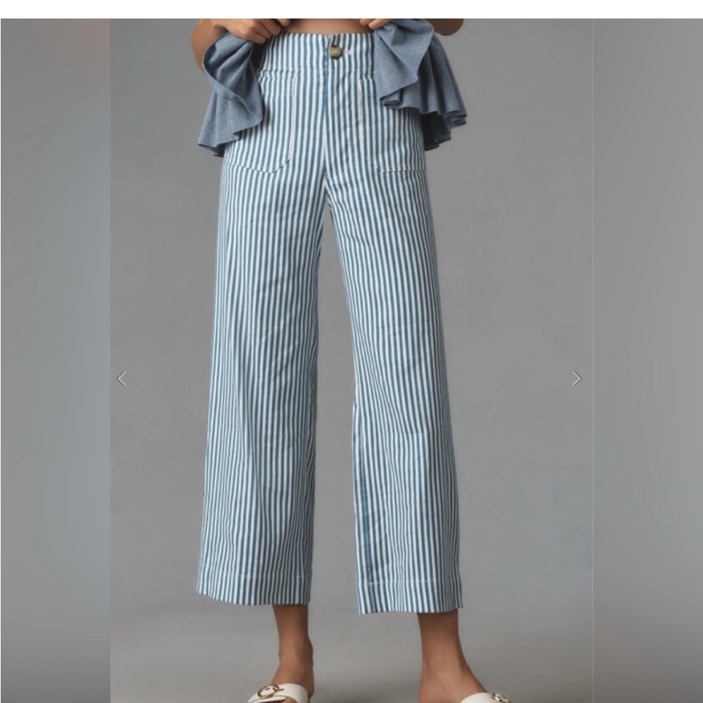 Maeve The Colette Cropped Wide Leg Pants: Printed Linen Edition